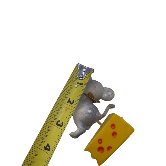 Vtg Mouse & Cheese Christmas Ornament Flocked Velvet Nursery Rhyme Theme Tree - Picture 8 of 9